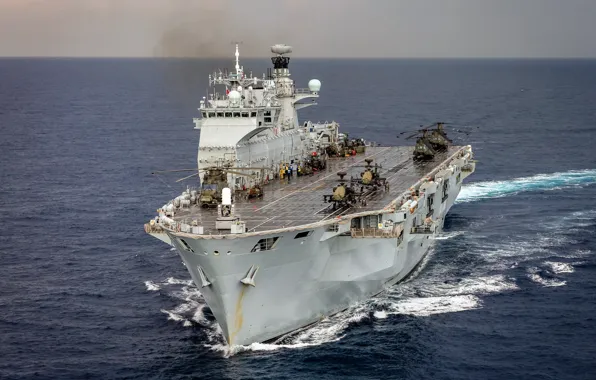 Картинка оружие, армия, флот, Helicopter Carrier, HMS Ocean (L12)