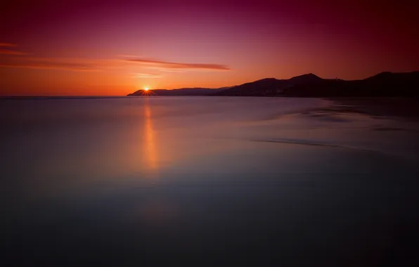 Картинка море, пейзаж, закат, горизонт, izmir, Kuşadası, Turkiye