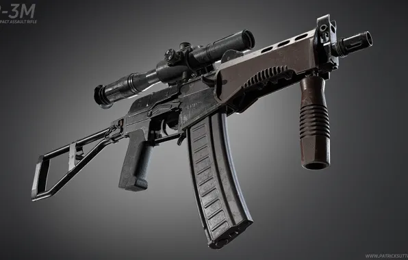 Рендеринг, оружие, автомат, gun, weapon, render, Штурмовая винтовка, assault Rifle