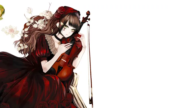 Девушка, скрипка, смычок, by izza chan