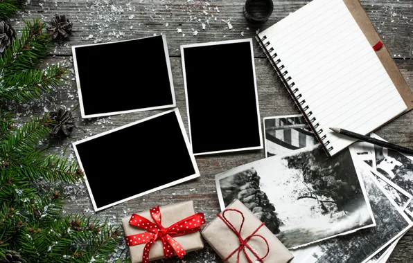 Фото, елка, камера, Новый Год, Рождество, подарки, Christmas, vintage