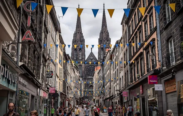 Город, улица, Франция, France, костел, Clermont-Ferrand, Клермон-Феран, Ferrand Centre