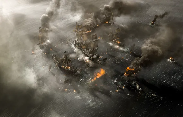 Картинка cinema, explosion, fire, flame, chaos, sea, smoke, war