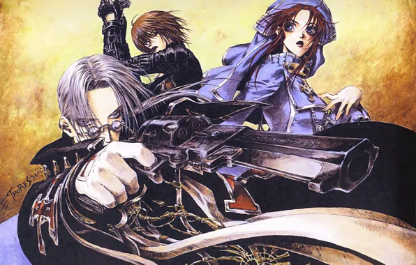 Пистолет, крест, перчатки, trinity blood, монашка, Abel Nightroad, кровь триединства, Dietrich von Lohengrin