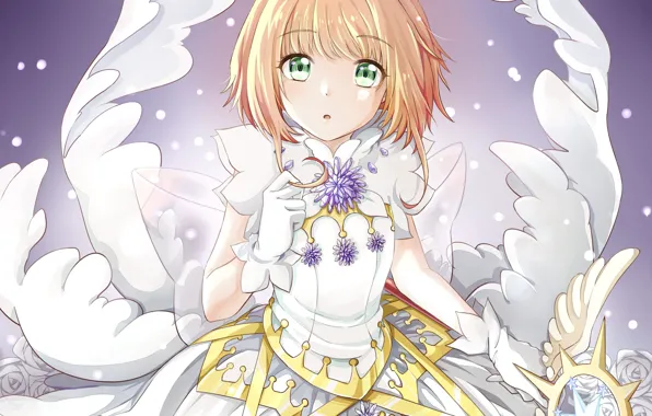 Взгляд, ангел, девочка, Card Captor Sakura, Сакура - собирательница карт