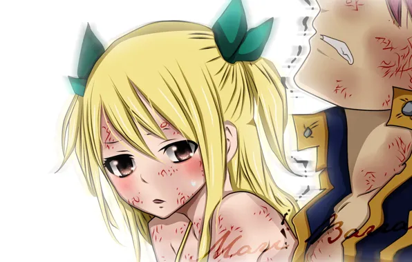 Раны, Fairy Tail, Люси, Нацу Драгнил, Хвост феи