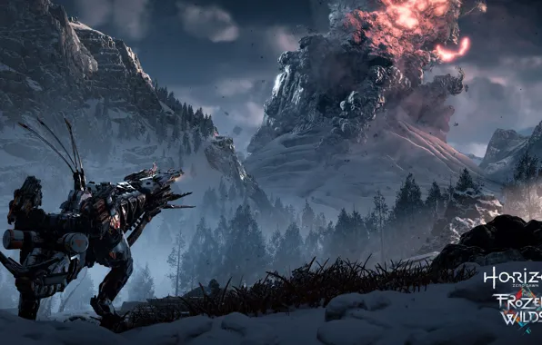 Robot, mecha, machine, snow, Horizon Zero Dawn, Horizon Zero Dawn: The Frozen Wilds