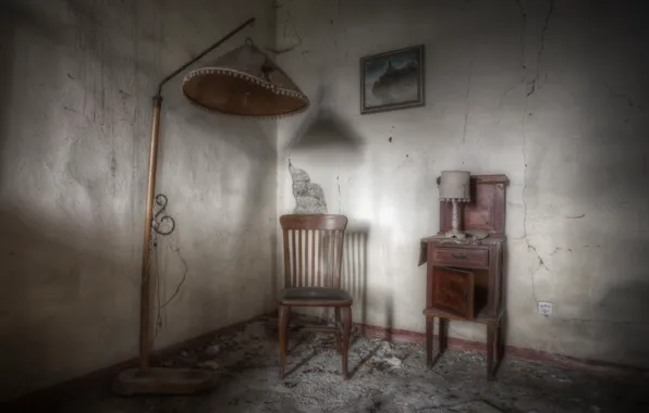 Картинка комната, лампа, стул
