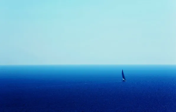 Путь, океан, парус, yacht, бескрайность, blue ocean