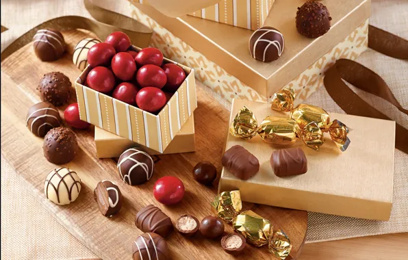 Шоколад, конфеты, box, chocolate, gift, candy