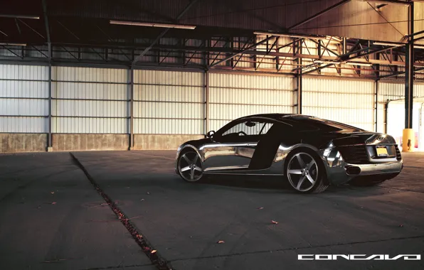Audi, Chrome, корма, CW-5, Concavo Wheels, Matte Black Machined Face