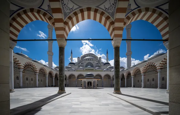 Арка, колонны, Стамбул, Турция, Мечеть, Istanbul