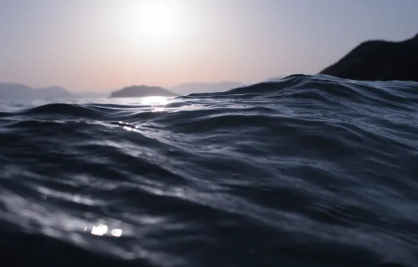 Dark, summer, sea, ocean, nature, wave