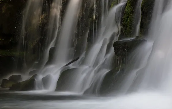 Картинка камни, скалы, водопад, поток