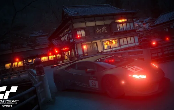 Sport car, night japan, real driving simulator, gran turismo sport