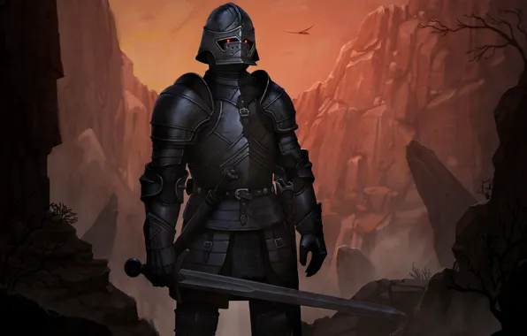 Warrior, Illustration, Knight, Sword, Characters, Armor, Figure, Alexandr Nepogoda
