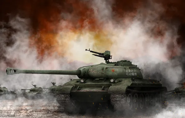 Картинка дым, World of Tanks, Мир Танков, Китайский Танк, тт 8 лвл, WOT, 112