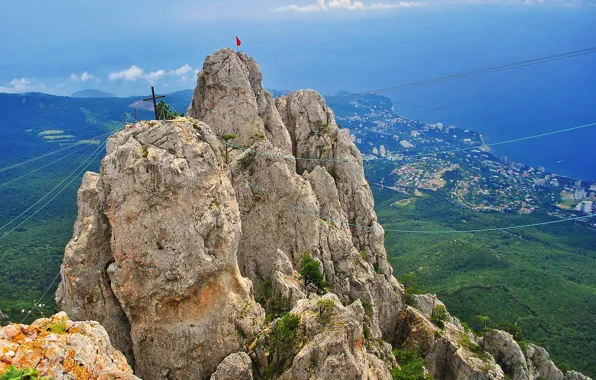 Море, город, берег, гора, вершина, Крым