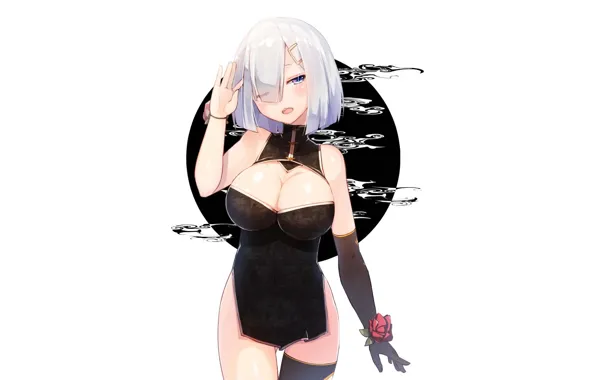 Girl, sexy, cleavage, thighhighs, dress, boobs, anime, beautiful