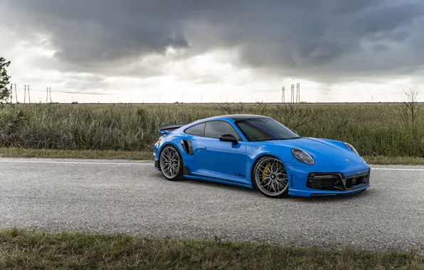 911, Porsche, Clouds, Blue, Evening, Turbo S, VAG, 992