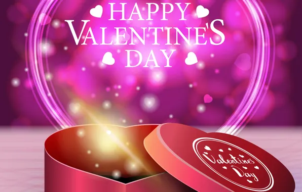 Коробка, сердце, графика, день святого валентина, Valentine's Day