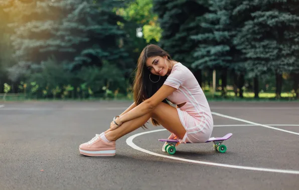 Картинка model, women, brunette, smiling, long-hair