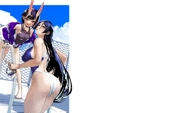Kawaii, girl, hot, ass, wet, pool, girls, boobs