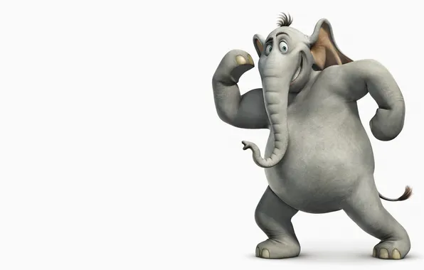 Серый, слон, белый фон, Хортон, Horton Hears a Who!