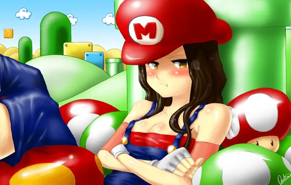 Girl, sexy, game, mario bross