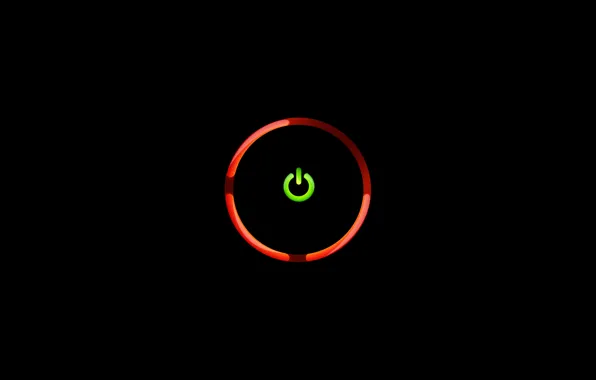 Картинка значок, круг, черный фон, питание, Red Ring of Death, красное кольцо смерти, RRoD, Xbox 360