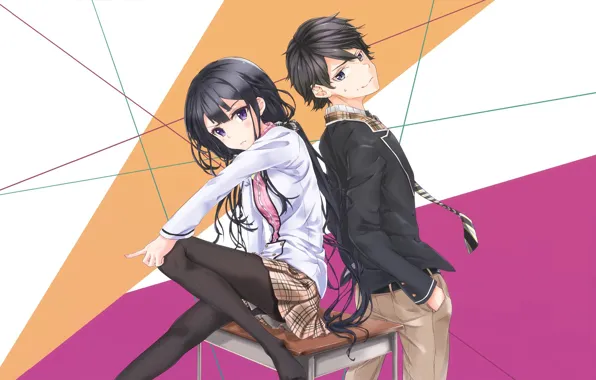Girl, boy, asian, manga, japanese, oriental, asiatic, Yasaka High School