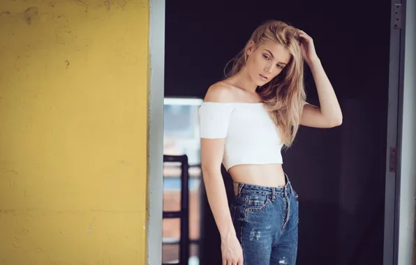 Картинка лицо, фон, волосы, джинсы, милашка