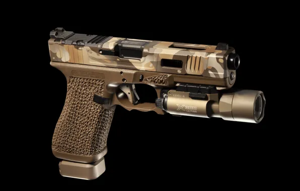 Пистолет, фонарик, G19