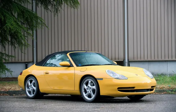 Желтый, Porsche, кабриолет, порше, Carrera, Cabriolet
