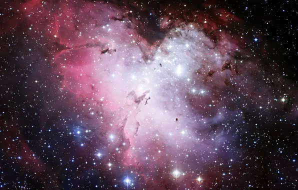 Картинка космос, звезды, туманность, Хаббл, Орел, телескоп, M16, NGC 6611