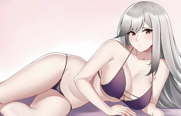 Girl, sexy, lingerie, pantsu, bra, cleavage, panties, long hair
