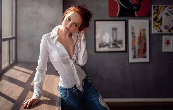 Девушка, Взгляд, Волосы, Красивая, Рыжие, Прелесть, Алина Багрец