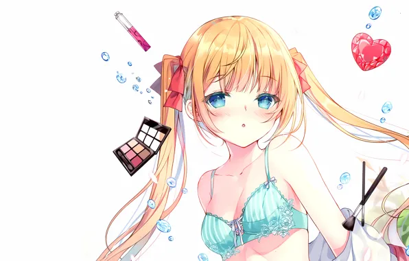 Картинка girl, sexy, lingerie, bra, cleavage, long hair, boobs, anime