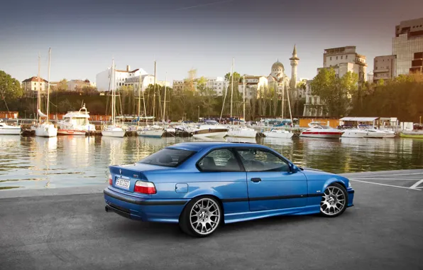 Car, авто, бмв, яхты, набережная, bmw m3, E36, auto wallpaper