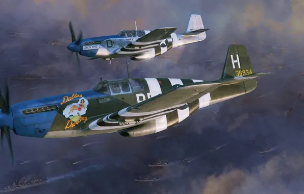 США, P-51 Mustang, USAAF, Боевой самолёт, P-51B Mustang