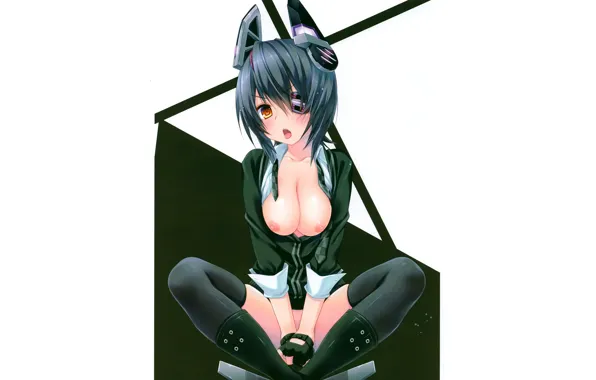 Girl, sexy, thighhighs, erect nipples, legs, nipples, boobs, anime