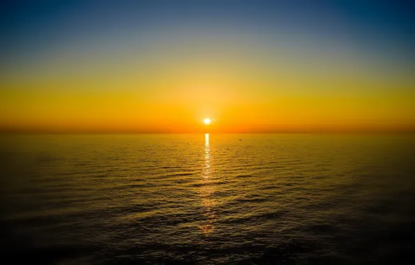 Море, солнце, закат, водная гладь