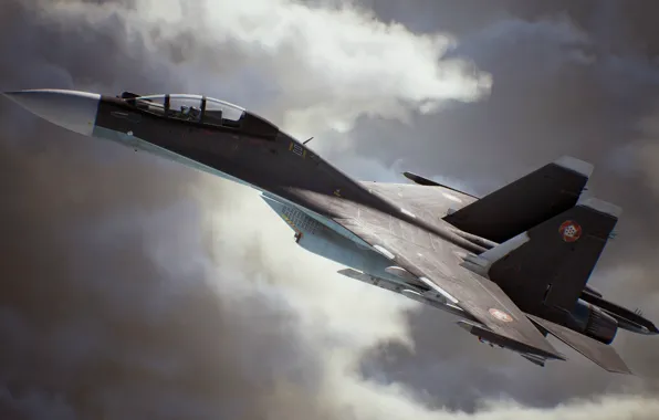 Картинка game, sky, aircraft, cloud, jet, kumo, hunting, Ace Combat 7
