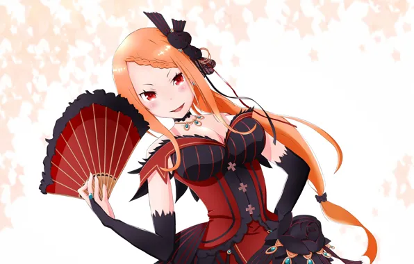 Девушка, платье, веер, anime, art, Re: Zero kara Hajimeru Isekai Seikatsu, Priscilla Barielle