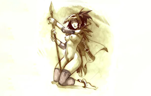 Girl, sexy, erect nipples, legs, pussy, nipples, boobs, anime