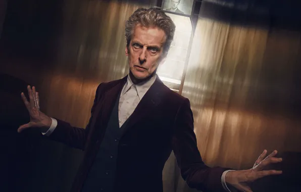 Картинка взгляд, стены, руки, актер, мужчина, Doctor Who, Доктор Кто, Peter Capaldi