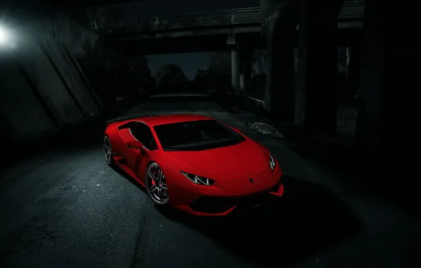 Картинка Lamborghini, Dark, Red, Front, Color, Huracan, LP610-4, Nigth