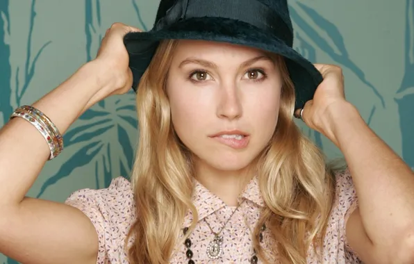 Hat, blonde, cute, actress, Sarah Carter