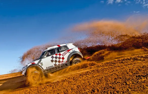 Песок, Mini, Пыль, Белый, Спорт, Скорость, Гонка, Rally