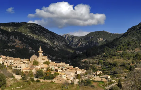 Картинка Valldemossa, Испания, город, горы